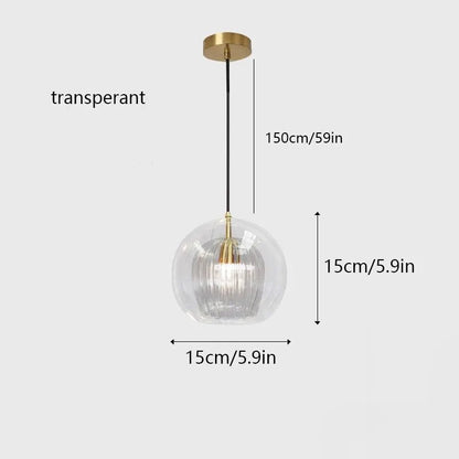 Nordic Glass Pendant Light in Amber or Clear - Decorbites