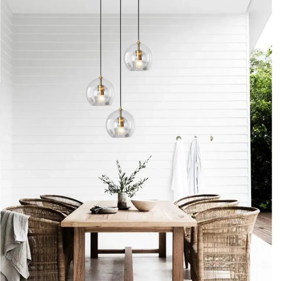 Nordic Glass Pendant Light in Amber or Clear - Decorbites