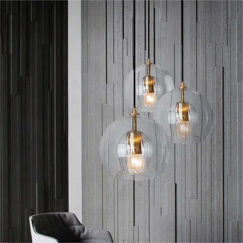 Nordic Glass Pendant Light in Amber or Clear - Decorbites