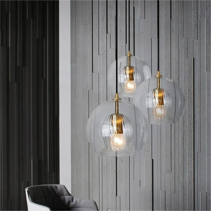Nordic Glass Pendant Light in Amber or Clear - Decorbites