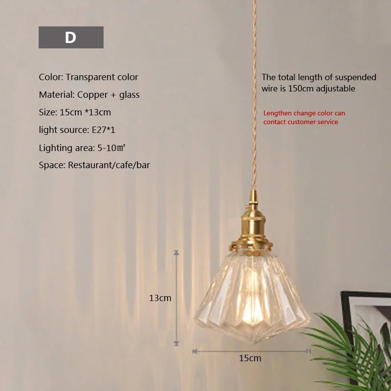 Nordic Glass Pendant Light in Brown and Polished Chrome - Decorbites