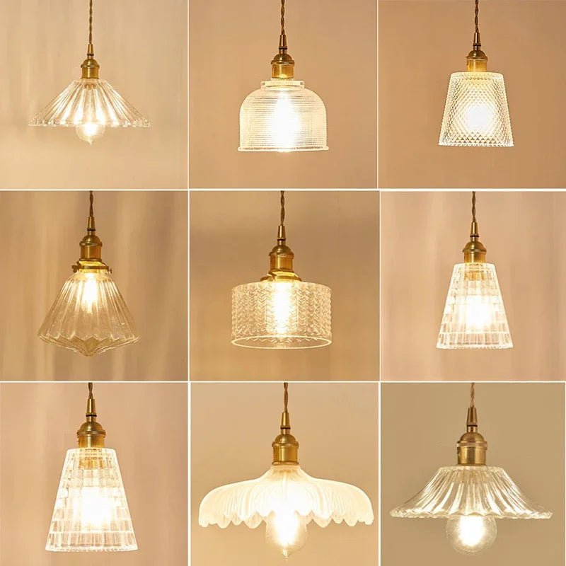 Nordic Glass Pendant Light in Brown and Polished Chrome - Decorbites