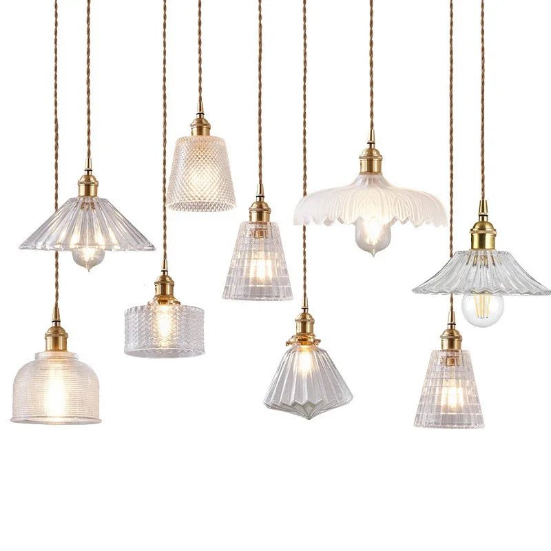 Nordic Glass Pendant Light in Brown and Polished Chrome - Decorbites