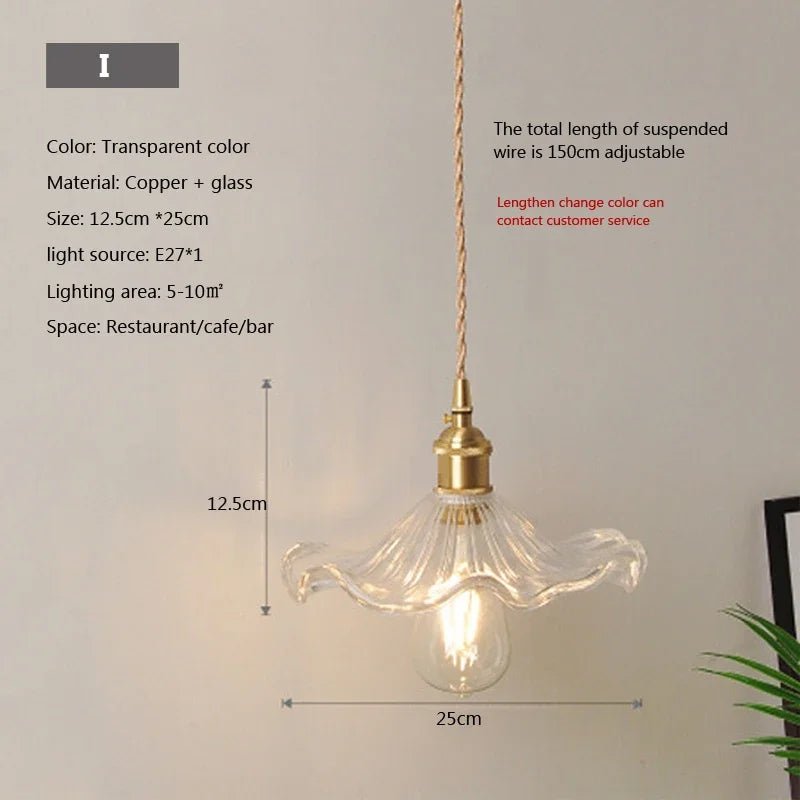 Nordic Glass Pendant Light in Brown and Polished Chrome - Decorbites