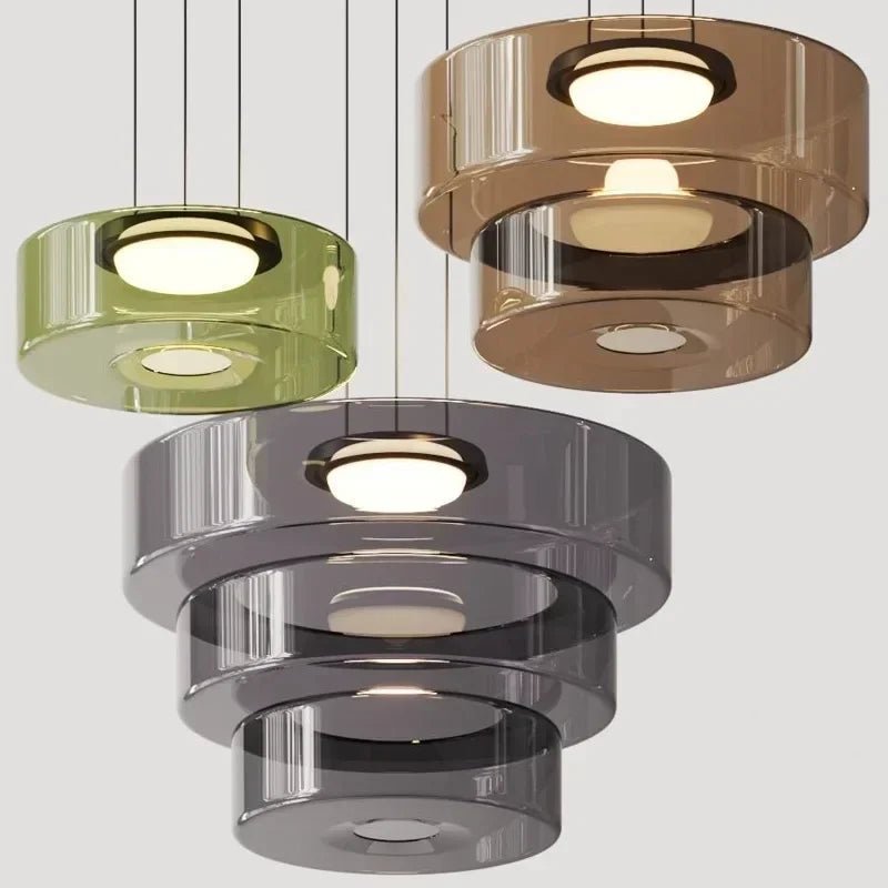 Nordic Glass Pendant Light in Green or Gray - Decorbites