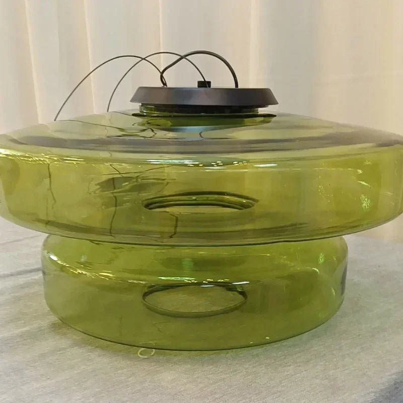 Nordic Glass Pendant Light in Green or Gray - Decorbites