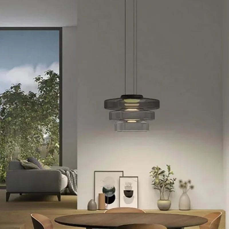 Nordic Glass Pendant Light in Green or Gray - Decorbites