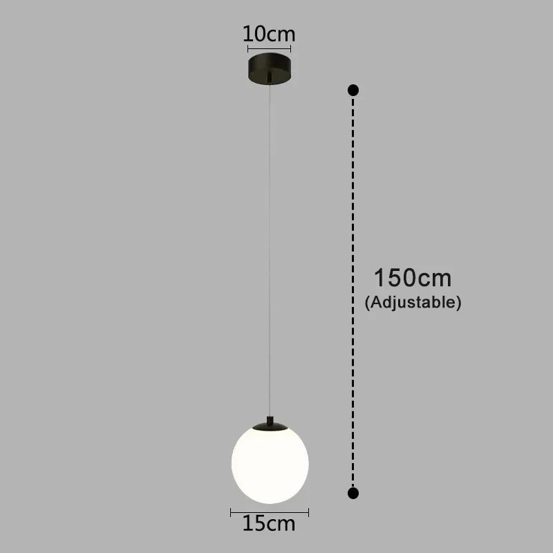 Nordic Glass Pendant Light With Brass or Black Finish - Decorbites