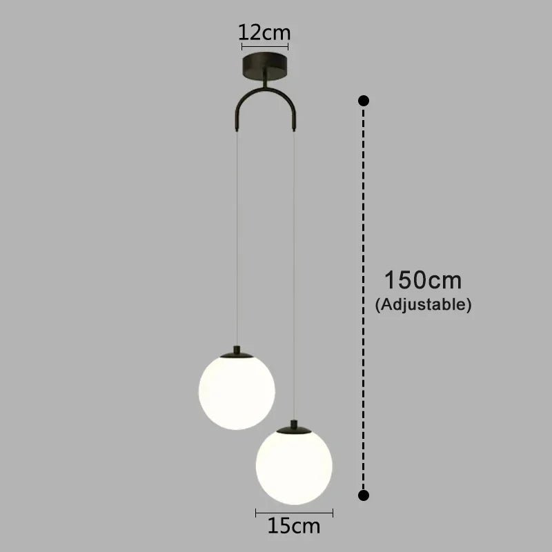 Nordic Glass Pendant Light With Brass or Black Finish - Decorbites