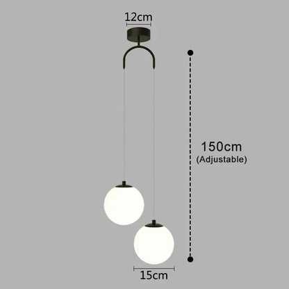 Nordic Glass Pendant Light With Brass or Black Finish - Decorbites