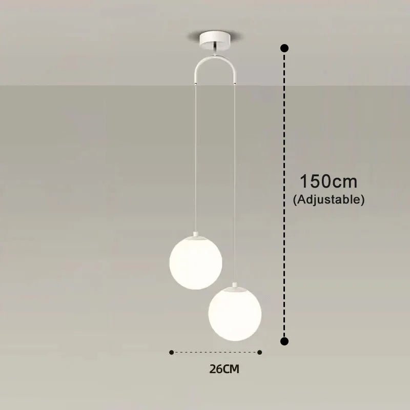 Nordic Glass Pendant Light With Brass or Black Finish - Decorbites