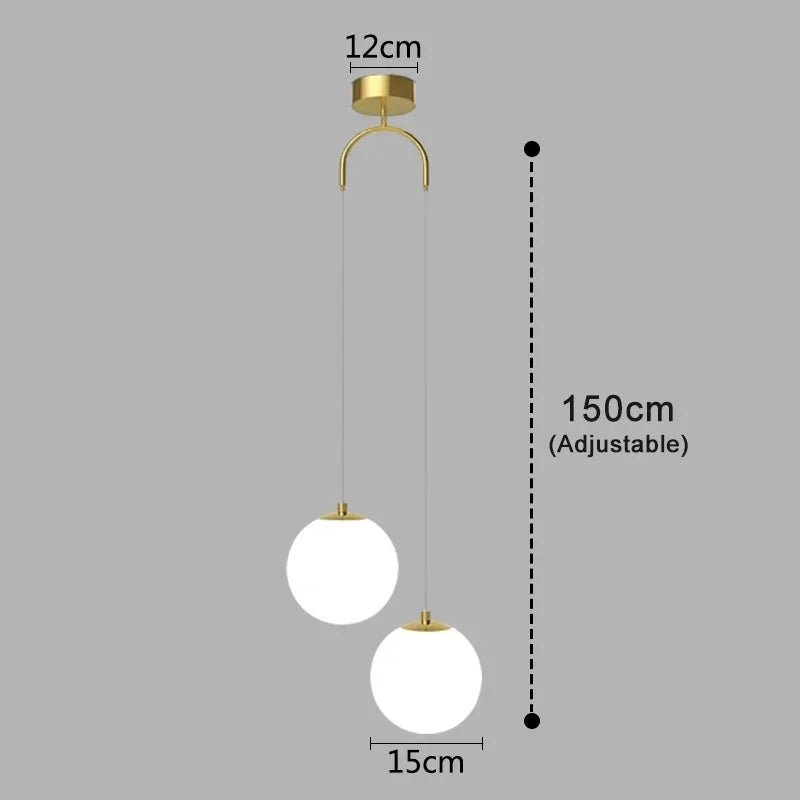Nordic Glass Pendant Light With Brass or Black Finish - Decorbites