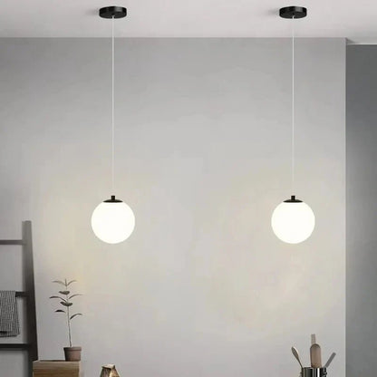 Nordic Glass Pendant Light With Brass or Black Finish - Decorbites