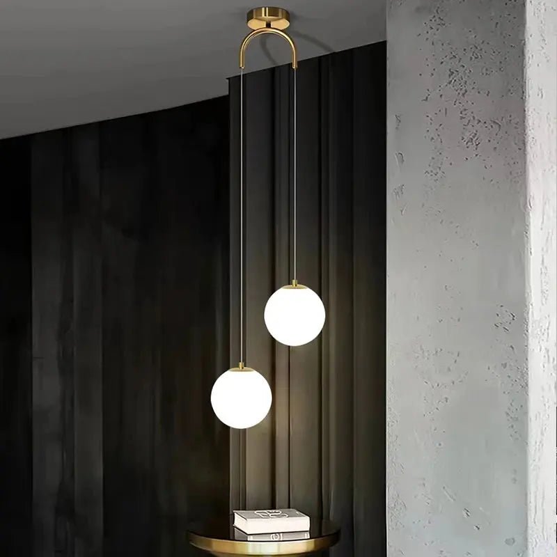 Nordic Glass Pendant Light With Brass or Black Finish - Decorbites