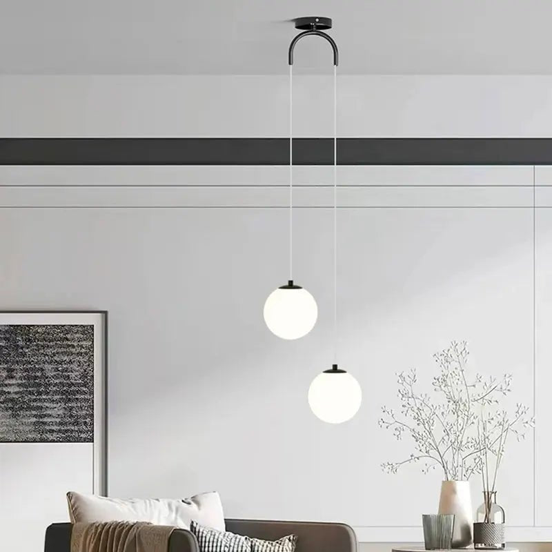 Nordic Glass Pendant Light With Brass or Black Finish - Decorbites