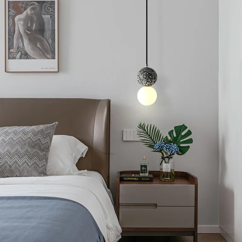Nordic Glass Pendant Light With Iron Finish - Decorbites