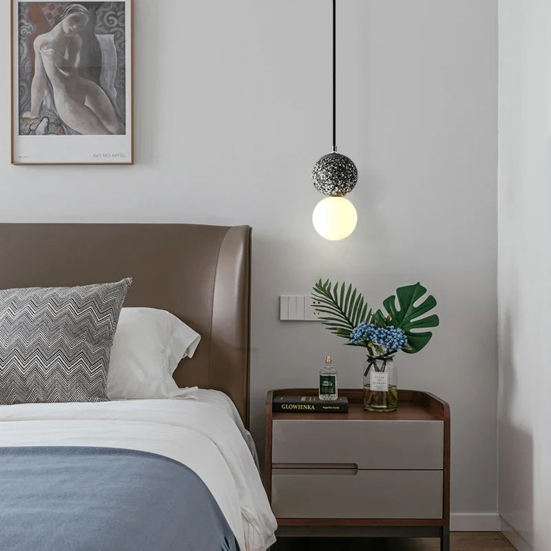 Nordic Glass Pendant Light With Iron Finish