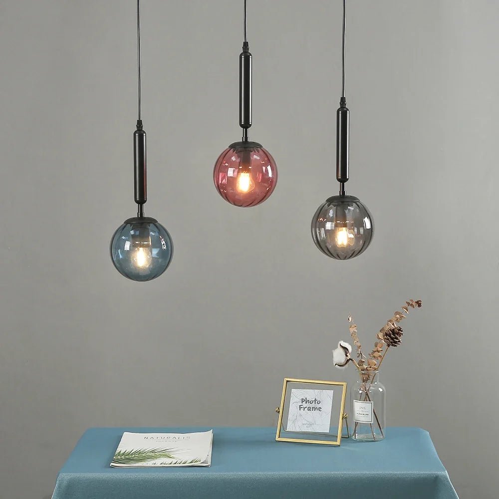 Nordic Glass Pendant Light With Painted Iron Finish - Decorbites