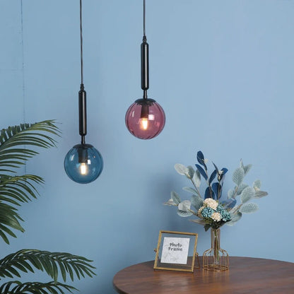 Nordic Glass Pendant Light With Painted Iron Finish - Decorbites
