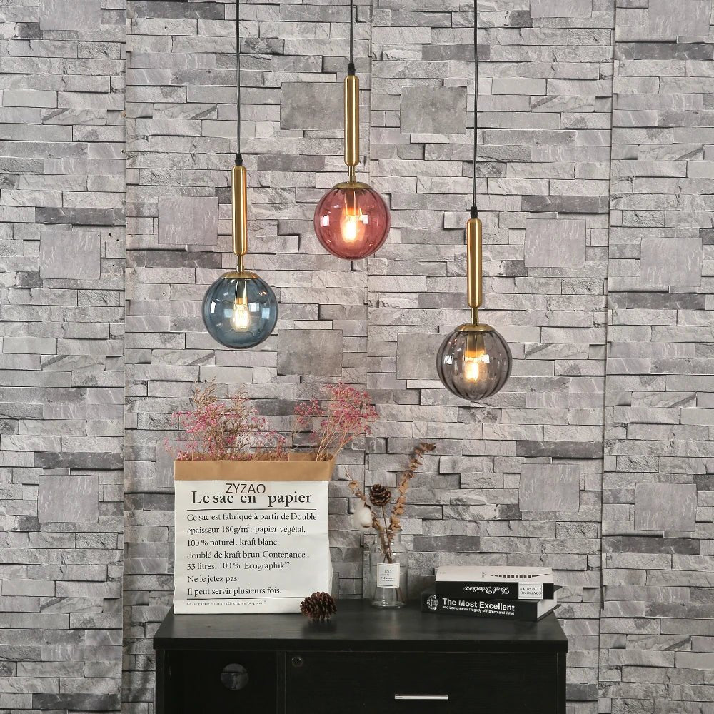 Nordic Glass Pendant Light With Painted Iron Finish - Decorbites