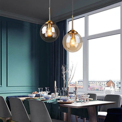 Nordic Glass Pendant Light With Polished Steel Finish - Decorbites