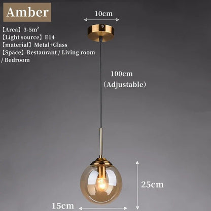 Nordic Glass Pendant Light With Polished Steel Finish - Decorbites