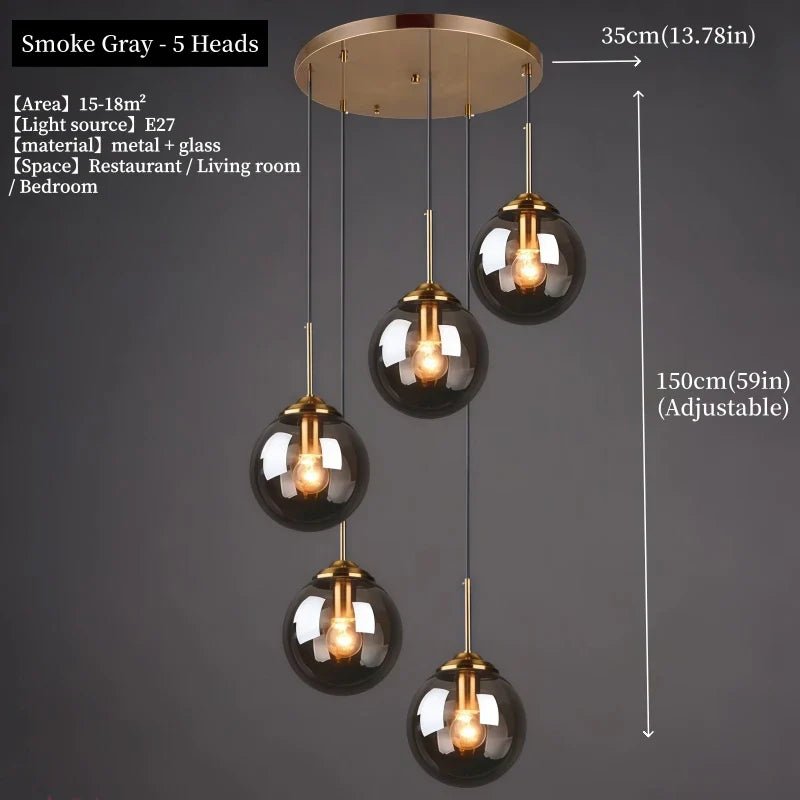 Nordic Glass Pendant Light With Polished Steel Finish - Decorbites