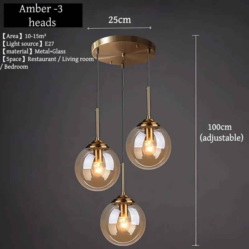 Nordic Glass Pendant Light With Polished Steel Finish - Decorbites