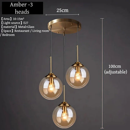 Nordic Glass Pendant Light With Polished Steel Finish - Decorbites