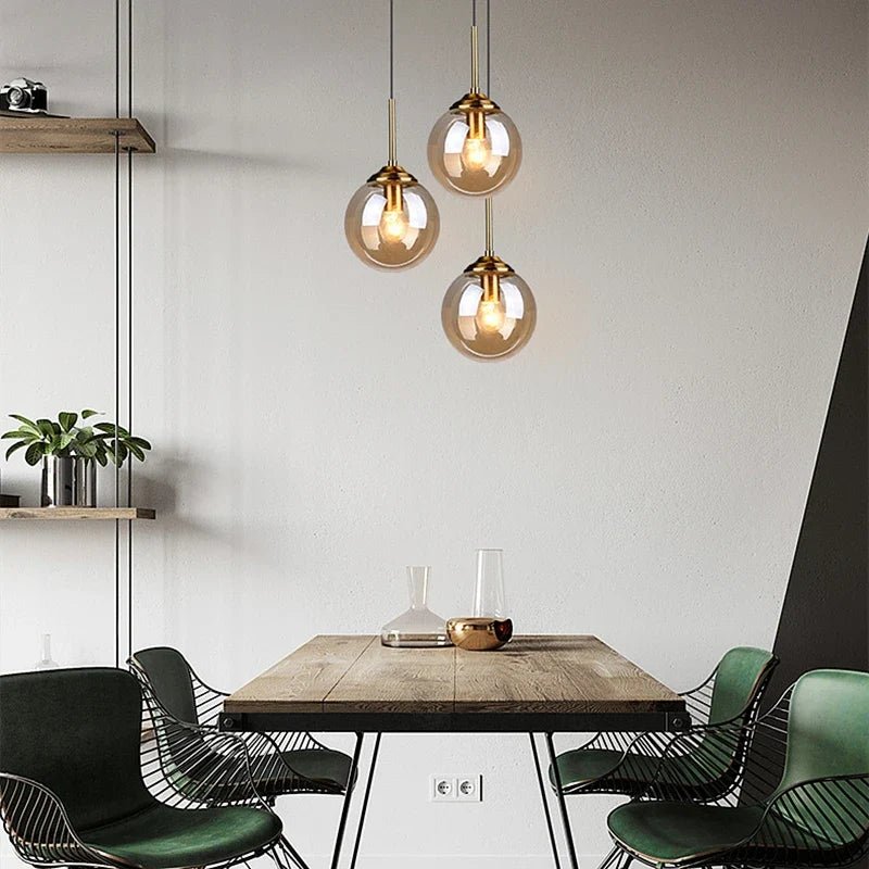 Nordic Glass Pendant Light With Polished Steel Finish - Decorbites