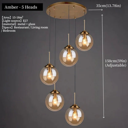 Nordic Glass Pendant Light With Polished Steel Finish - Decorbites