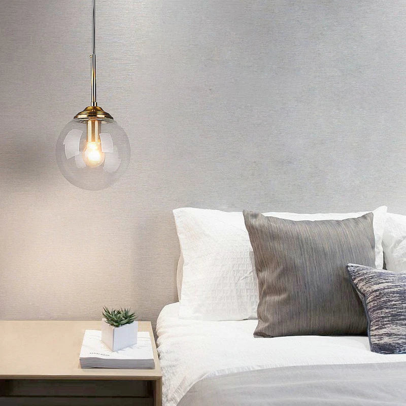 Nordic Glass Pendant Light With Polished Steel Finish - Decorbites