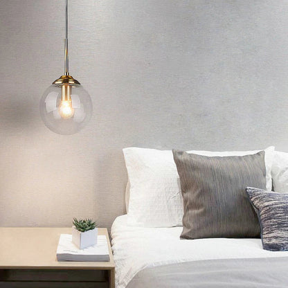 Nordic Glass Pendant Light With Polished Steel Finish - Decorbites