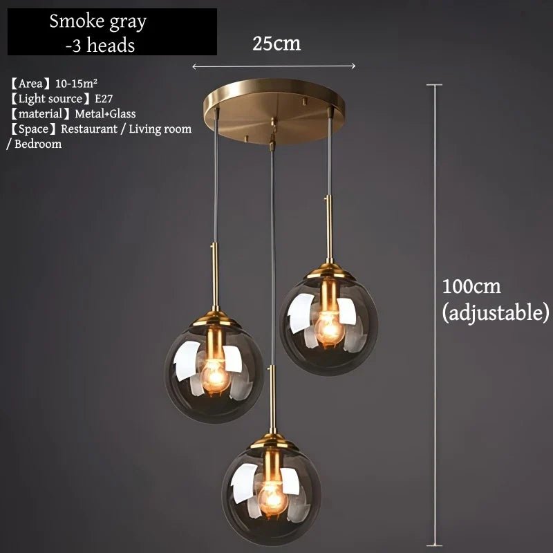 Nordic Glass Pendant Light With Polished Steel Finish - Decorbites