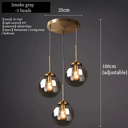 Nordic Glass Pendant Light With Polished Steel Finish - Decorbites