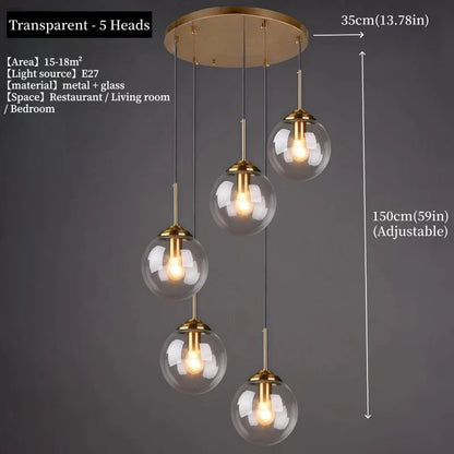 Nordic Glass Pendant Light With Polished Steel Finish - Decorbites