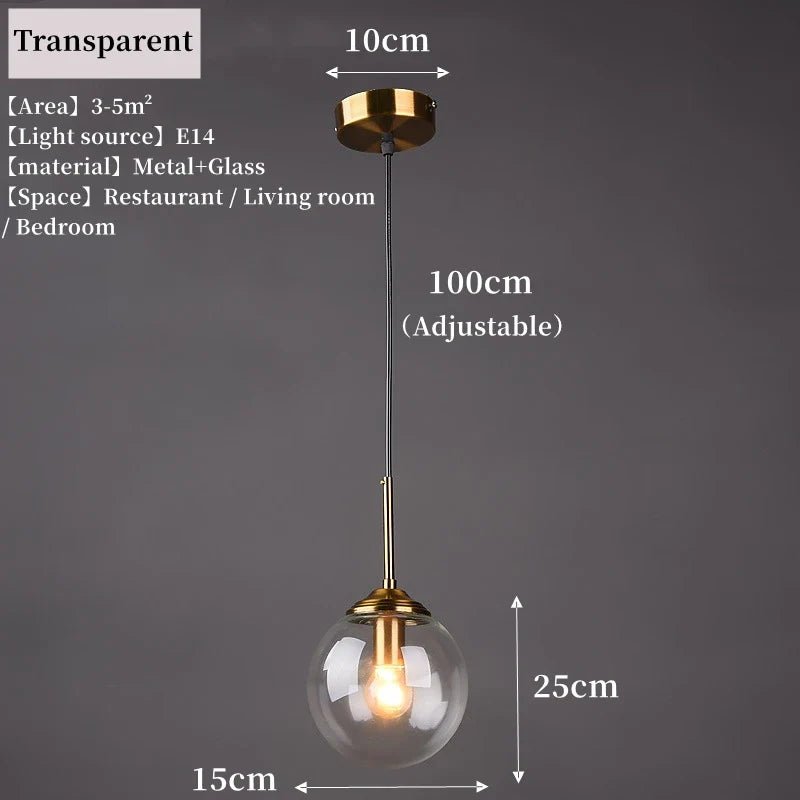 Nordic Glass Pendant Light With Polished Steel Finish - Decorbites