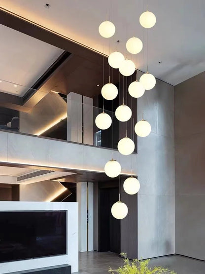Nordic Glass Staircase Chandelier Pendant Light - Decorbites