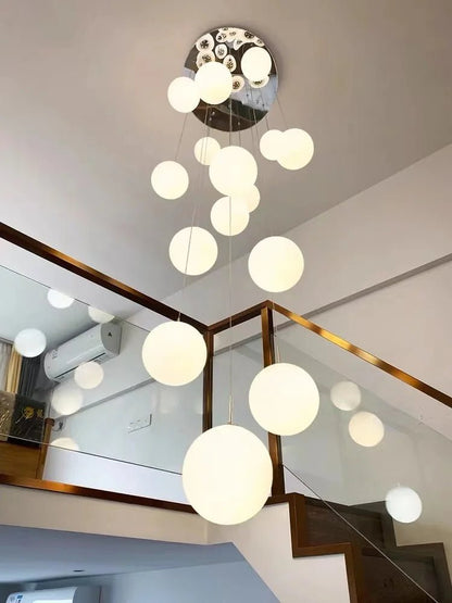 Nordic Glass Staircase Chandelier Pendant Light - Decorbites