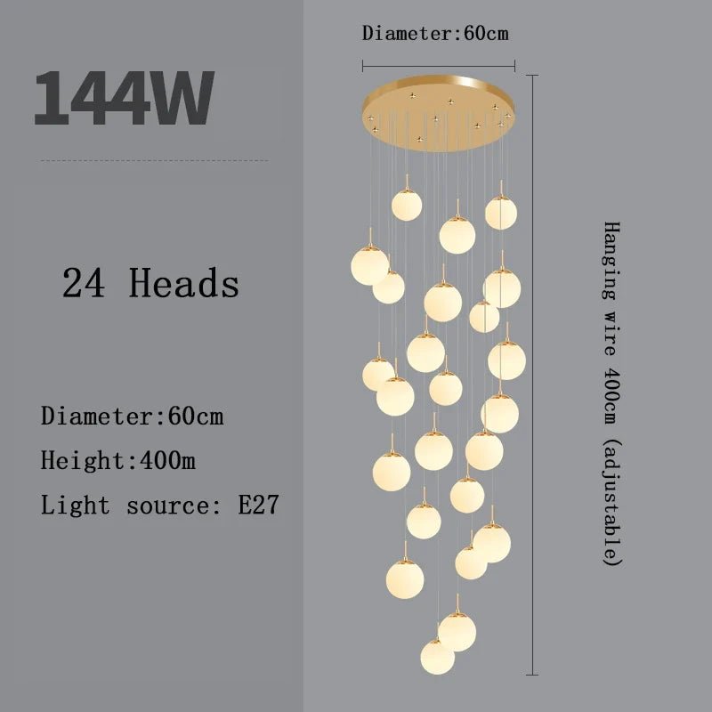 Nordic Glass Staircase Chandelier Pendant Light - Decorbites