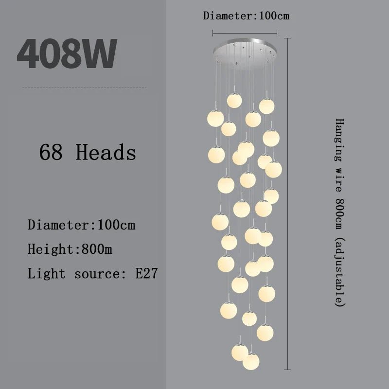 Nordic Glass Staircase Chandelier Pendant Light - Decorbites