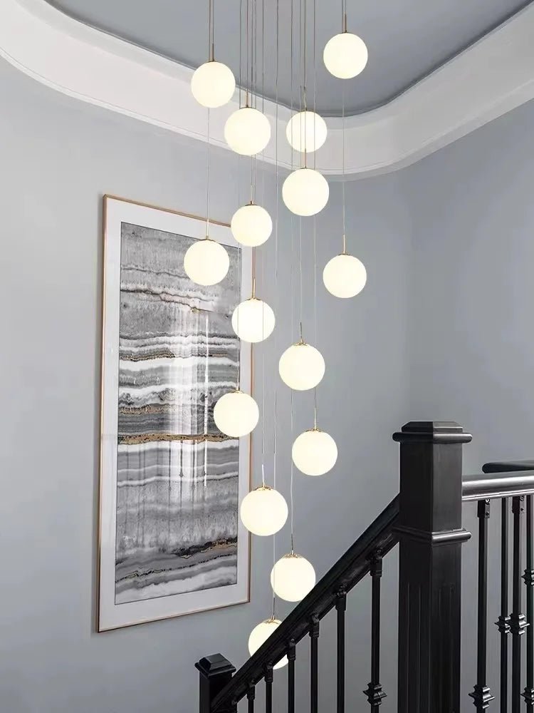 Nordic Glass Staircase Chandelier Pendant Light - Decorbites