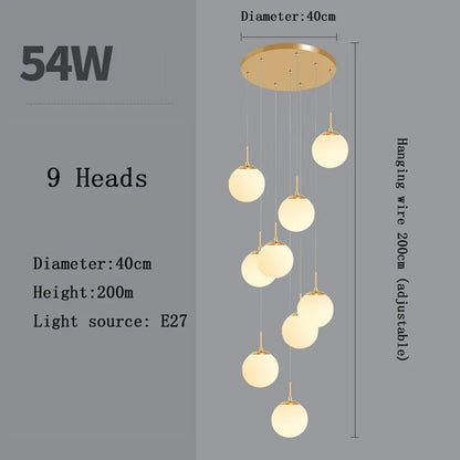 Nordic Glass Staircase Chandelier Pendant Light - Decorbites
