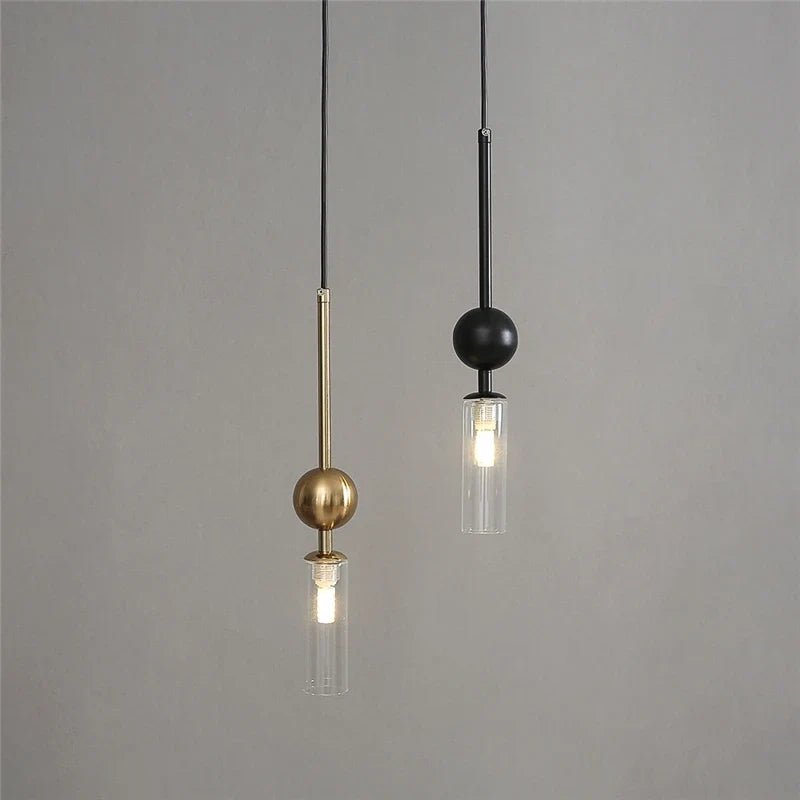 Nordic Gold and Black Glass Pendant Light - Decorbites