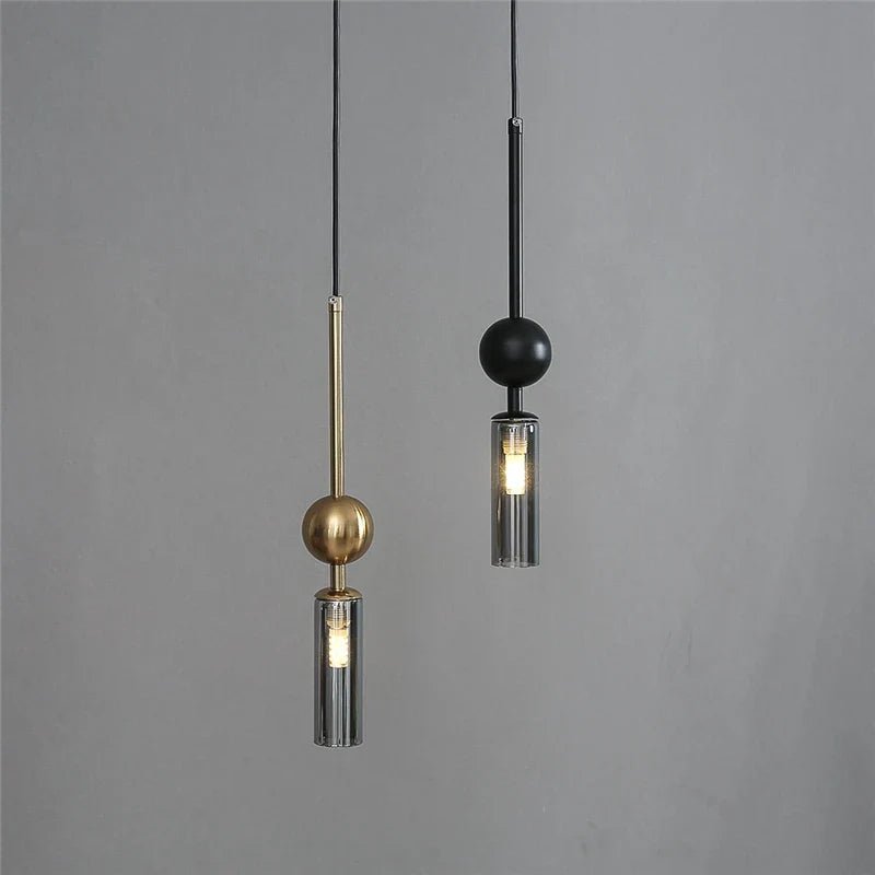 Nordic Gold and Black Glass Pendant Light - Decorbites
