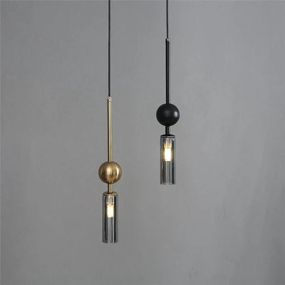 Nordic Gold and Black Glass Pendant Light - Decorbites
