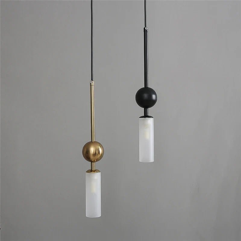 Nordic Gold and Black Glass Pendant Light - Decorbites