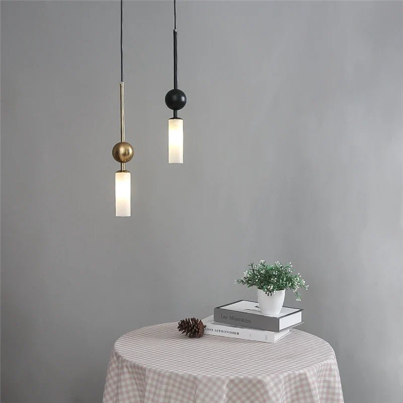 Nordic Gold and Black Glass Pendant Light - Decorbites