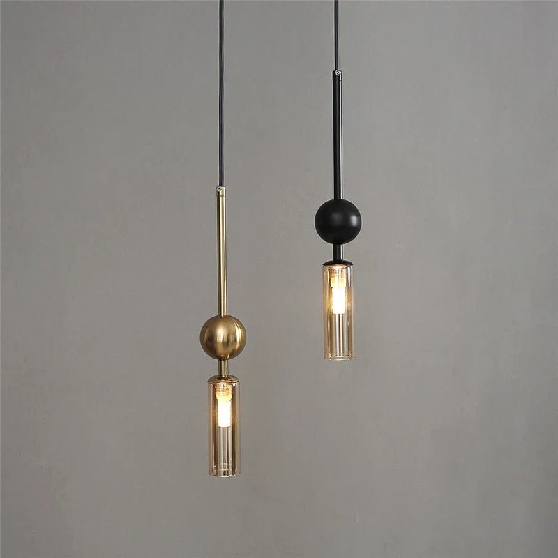 Nordic Gold and Black Glass Pendant Light - Decorbites