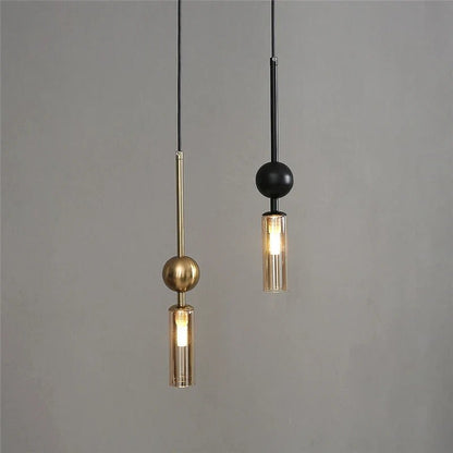 Nordic Gold and Black Glass Pendant Light - Decorbites